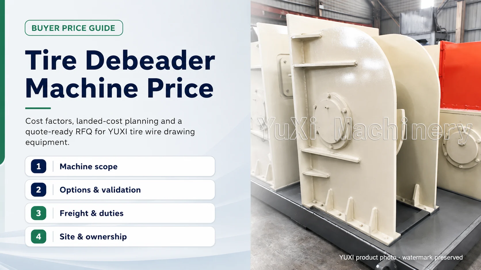 Tire Debeader Machine Price & RFQ Guide